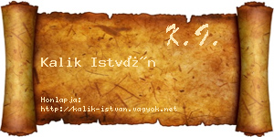Kalik István névjegykártya